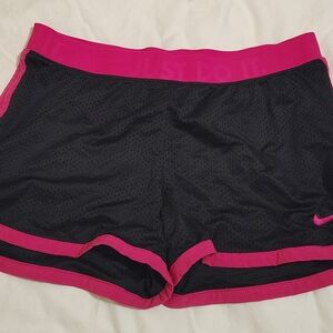 Nike Black and Pink Athletic Shorts Lightweight Design